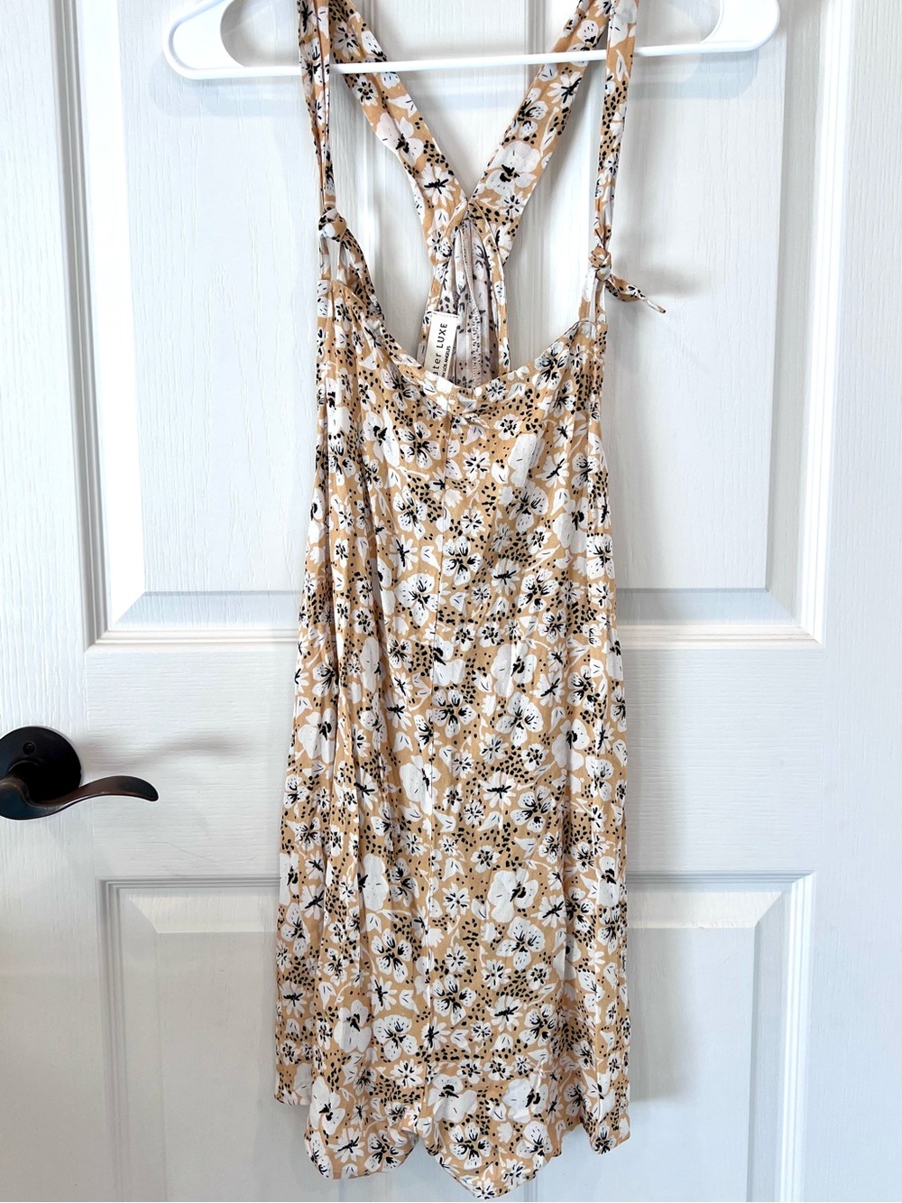 Saltwater Luxe Tan and White Floral Mini Romper